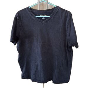 Ash Erie V Neck T Shirt Black XL Cotton Men Short Sleeve Stretch Minimalist